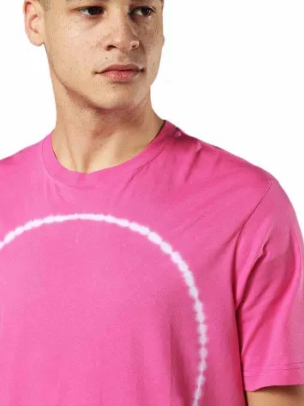 Diesel Pink Crewneck Tee with Circular Print - XL